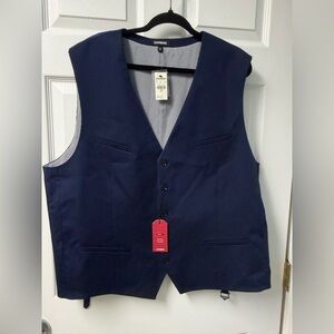 Express Navy and White Gingham Dress Shirt